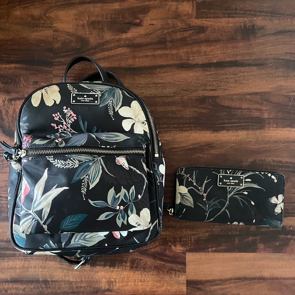 Floral Kate Spade Backpack & Matching Wallet